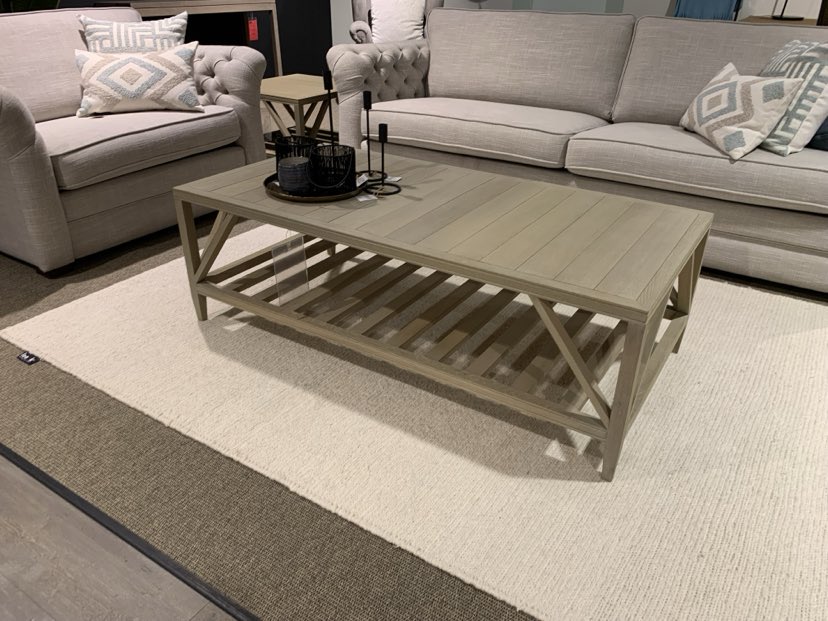 Salontafel + hoektafel verweerd eiken - Nibema